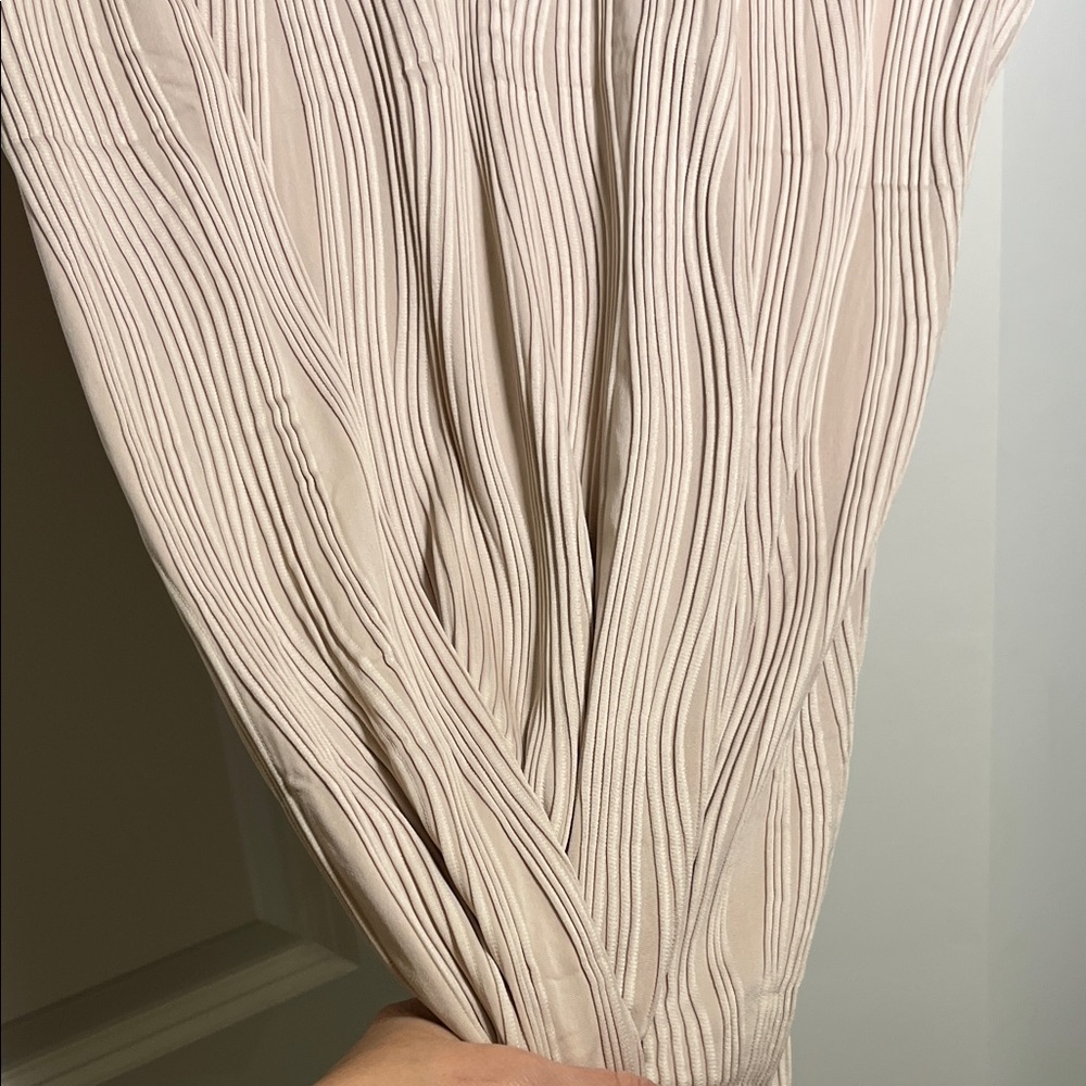 Beige Textured Sleeveless Top